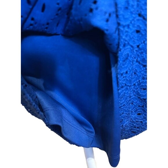 Chicos Blue Lace‎ Long Sleeve Dress Size 1 / US 8 Fully Lined - Picture 9 of 10